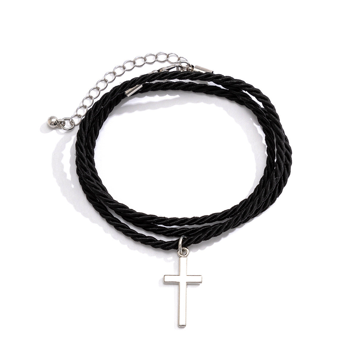 Wholesale Multi-layered braided cross bracelet for men
